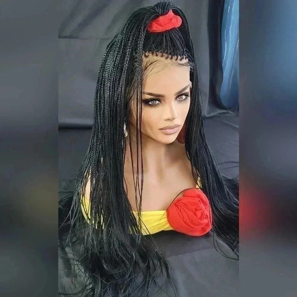 100% Handmade Micro Millions Braided wigs black wig,  NWT,  yassine - Picture 7 of 17